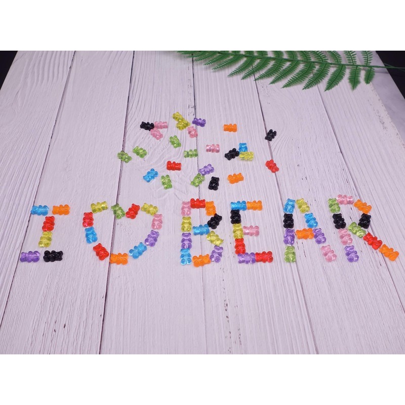 Smanzu 80 Pcs Candy Gummy Bear Charms Resin Bear Pendants