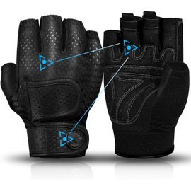 MOREOK Gewichtheber Handschuhe Fingerlose Workout Handschuhe -[3MM Gel] Fitness Handschuhe,Atmungsaktiv Trainingshandschuhe Herren Damen für Krafttraining,Heben, Training, Rudern, Klimmzüge-Schwarz-L