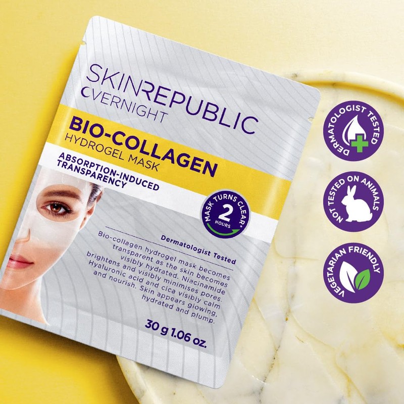 Skin Republic Bio-Collagen Overnight Hydrogel Mask. Unlock Glass Skin in