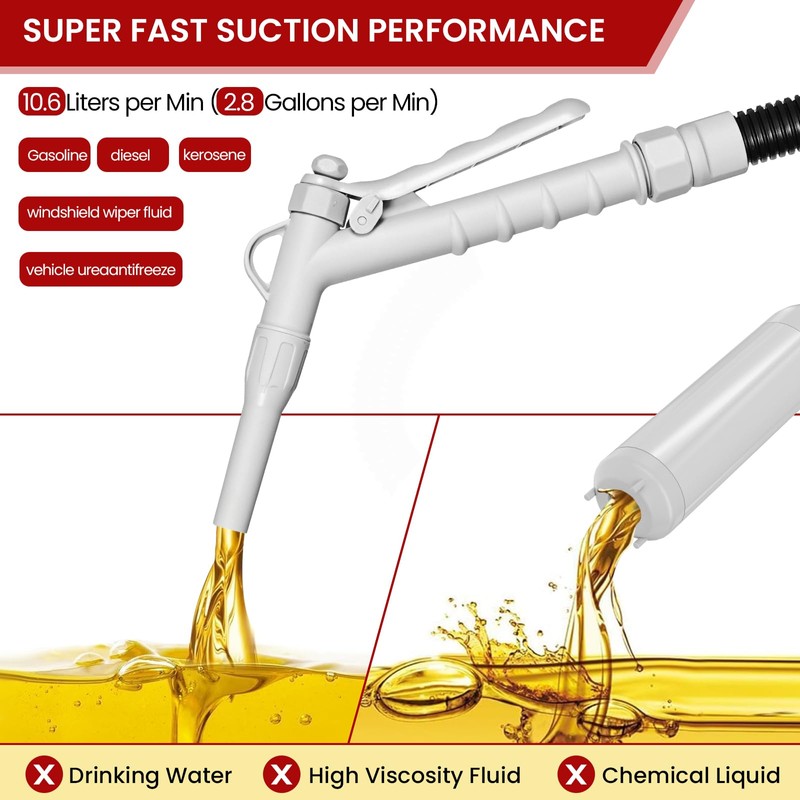 anngrowy Portable Transfer Pump Battery-Powered Stick Fuel Transfer Pump with