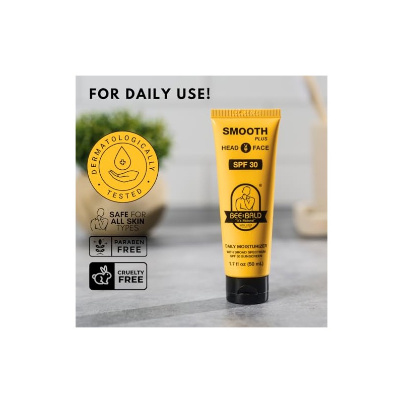 Bee Bald Smooth Plus Daily Moisturizer with SPF 30 Broad