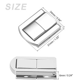 METALLIXITY Toggle Catch Lock (31mm x 24mm) 2Pcs, Zinc Alloy Hasp Latches - for Cabinets Boxes Suitcases, Silver Tone