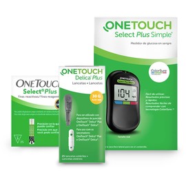 Glucometro select plus simple con 25 tiras y 25 lancetas