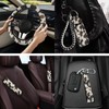 Yspwyqan 15 Pcs Cow Print Car Seat Cover Full Set