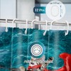 Aimego Funny Shower Curtains Shark Cat Shower Curtain Set with