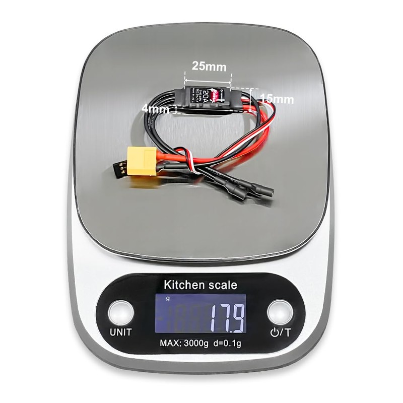 HAWK'S WORK Brushless Electronic Speed Controller, 20A Brushless Motor Electronic