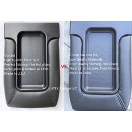 Made in U.S.A Center Console Storage TOP LID ARMREST Replacement KIT REDESIGNED Dark Grey FITS 1999-2007 Silverado Sierra Tahoe Avalanche Suburban