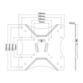 Link LK10031 Staffa Da Muro Fissa Ultra Sottile Per TV 23-42” – Supporto Universale VESA 75x75 a 200x200 – Portata 25 Kg – Sporgenza 13 Mm – Struttura In Acciaio Nero – Montaggio Facile e Sicuro