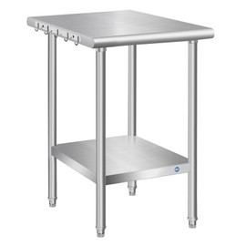 PIUMACU Stainless Steel Table 24x18x33 Inch, Commercial Stainless Steel Prep Table, NSF All Stainless Steel Metal Table for Home Kitchen Restaurant Space Expansion