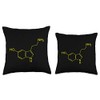 Serotonin Molecule Throw Pillow, 18x18, Multicolor
