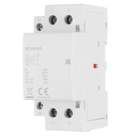 sourcing map AC Contactor 63A 2 Pole 2NO 230V Load and Lighting Circuit Control DIN Rail Mount