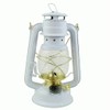 HEINZE Petroleum Lamp, White, with Brass-Plated Elements, Height 24 cm,