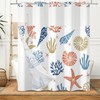 Lexfvpoo No Hook Nautical Coastal Shower Curtain with Snap in
