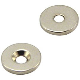 Neodymium Magnet for Arts, Crafts, Model Making, DIY, Hobbies, Office, and Home - 15mm dia x 2mm thick x 4.2mm c/sink - 1.7kg Pull - South - Pack of 40