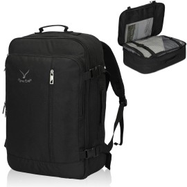 Hynes Eagle Carry on Backpack 38L Large Travel Backpack Women Flight Approved - Black