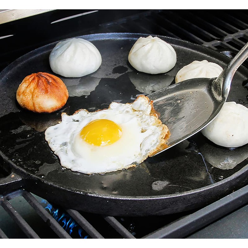 Lawei 12 Inch Cast Iron Griddles, 2-in-1 Reversible Grill/Griddle with