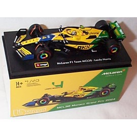 Bburago F1 McLaren MCL38 2024 M'onaco GP S'enna L'ando N'orris #4 Vehicle 1.43 scale diecast model