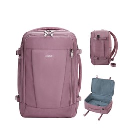 ECOHUB 17'' Travel Backpack, Personal Item Backpack with 13 Pockets, Flight Approved Carry on Backpack with USB Port & Luggage Sleeve, Travel bag for Women, Water Resistant Backpack, Pink