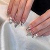 BABALAL Sliver Press on Nails Almond Fake Nails Medium Acrylic