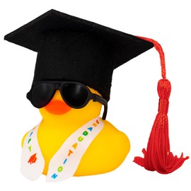 wonuu Graduation Rubber Duck, Car Dashboard Ornament Party Decoration Graduation Gifts for Her & Him, High School Seniors Phd Masters Degree College Funny Grad Gift for Women & Men, Red