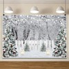 Leowefowa 10x8ft Vinyl Christmas Backdrop Snowscape Xmas Tree Pine Forest