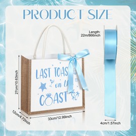 PerKoop 8 Pcs Last Toast on the Coast Bachelorette Burlap Gift Bags Party Decorations Beach Bachelorette Party Supplies for Bride Bridesmaid Gifts Beach Wedding