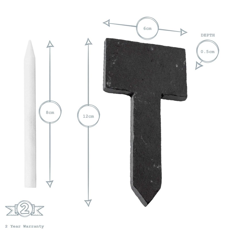 Nicola Spring Natural Slate Flower/Plant/Herb Square Top Label Pegs With