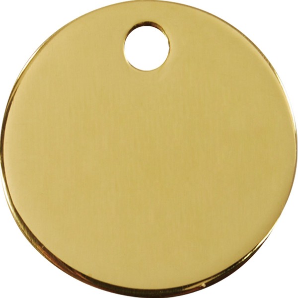 Red Dingo Custom Engraved Brass Dog ID Tag - Circle (Large)