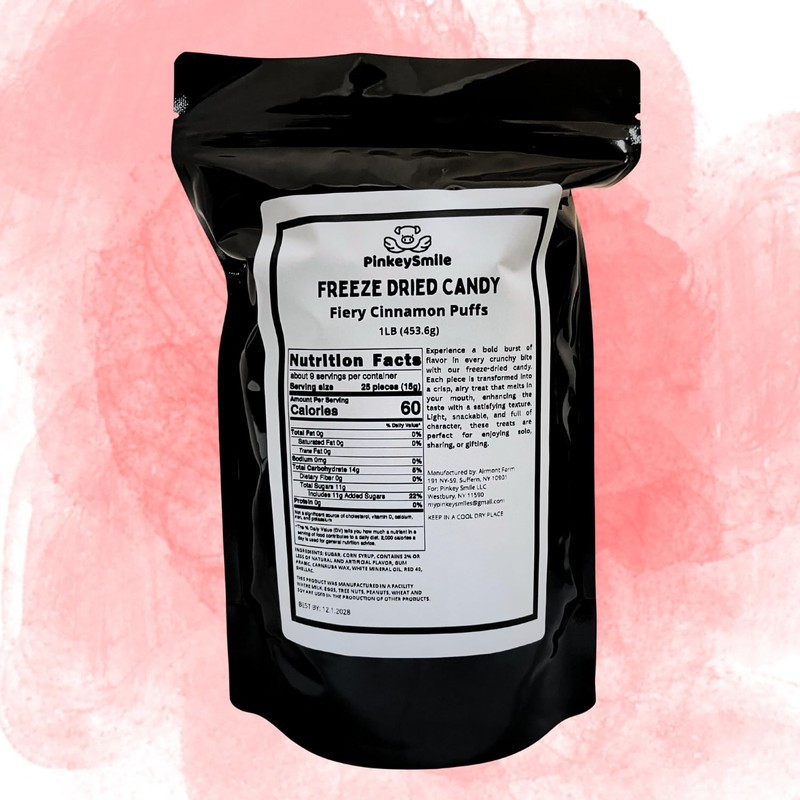Fiery Cinnamon Puffs Freeze-Dried Candy – 1 LB (16 oz)
