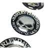 Kit of 3 Resin Skull HD Stickers Compatible with Harley