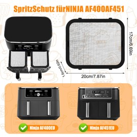Stainless Steel Splash Guard for Ninja Foodi Max Dual Zone Hot Air Fryer AF400EU, Ninja Hot Air Fryer Accessories, Splash Guard Hot Air Fryer for AF451EU, Ninja Airfryer AF400EU Accessories