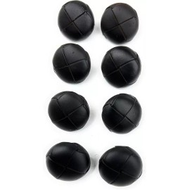ATbutton Black Genuine Leather Button Folded Design,-Ideal Leather Replacement Button Set