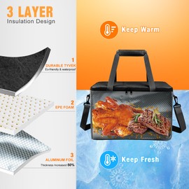 EddHomes BBQ Blanket for Resting Meat, Reusable Insulated Brisket Resting Blanket, Large Capacity BBQ Meat Blanket Bag with Adjustable Shoulder Strap, Smoker Meat Insulated Resting Bag for BBQ Meat