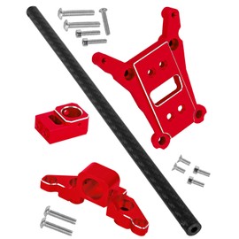 RCMYou RC Aluminum Chassis Brace Upgrades Part for 1/10 Slash 4x4 LCG,Slash 4x4 LCG VXL,Rustler 4x4,Rustler 4x4 VXL,Chassis Brace Heavy Duty Hops up,Red