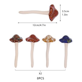 Nwvuop 8Pcs Ceramic Garden Mushroom Ornaments Toadstool Fairy Garden Decoration Ornaments 12cm