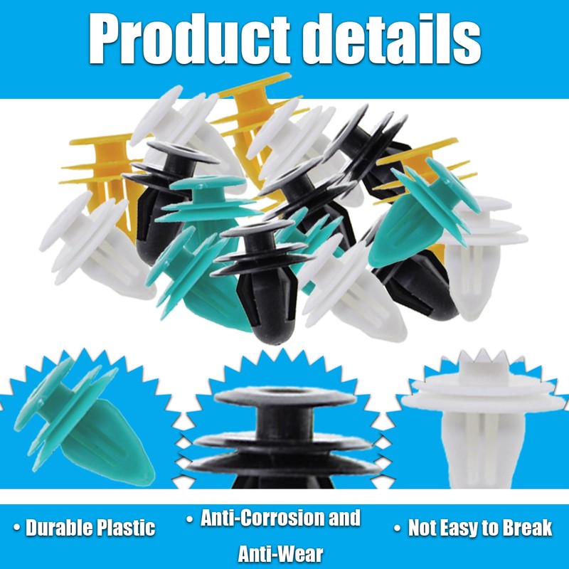 60 PCS Car Panel Clips, Four Sizes Ranging from 8mm
