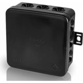 F-tronic Junction Box 85 x 85 x 40 mm, Black, Pack of 2