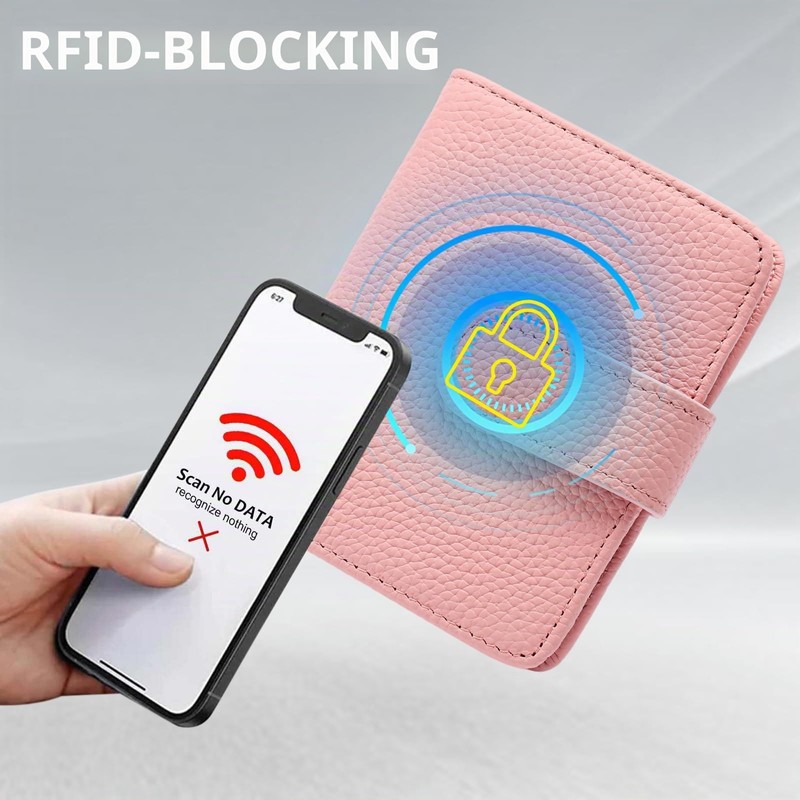 FALAN MULE Women's Small Mini Leather Purse with RFID Protection,