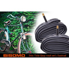 2 x Premium Bicycle Inner Tube, 27.5/28/29 Inch, 47-584 to 60-622, Extremely Tear-Resistant, Hermetically Tight with Schrader Car Valve 40 mm