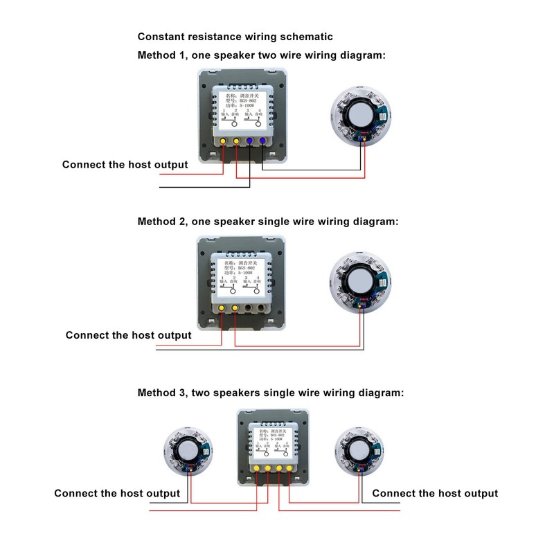 50W Volume Controller Knob Aluminum Alloy Frame 5 Position Constant