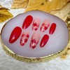 24Pcs Fall Press on Nails Short Almond Fake Nails Red