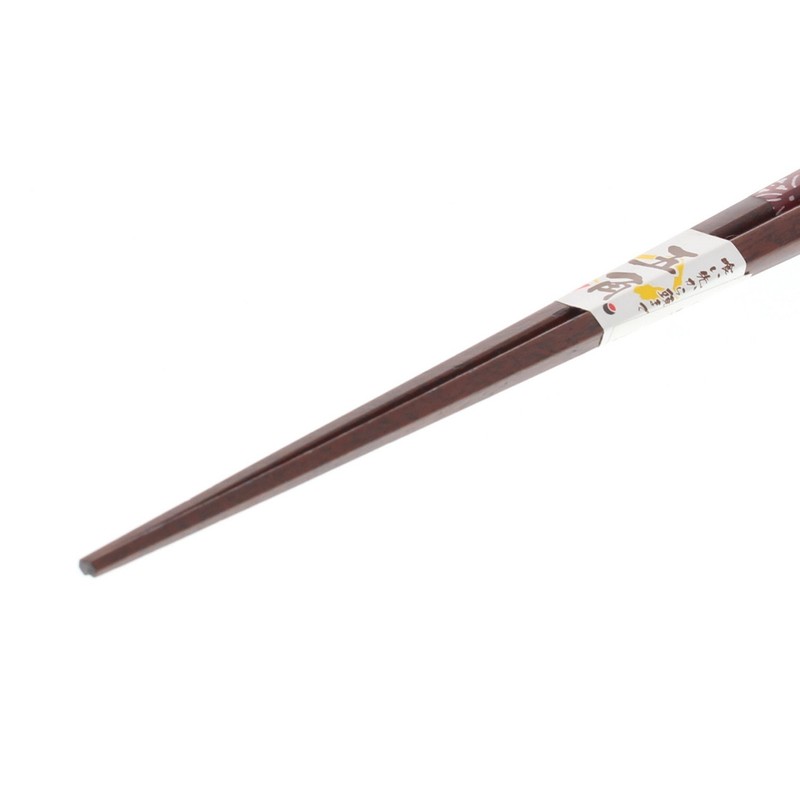 Five Square Japanese Wooden Chopsticks (Natural Wood), Lacquer, 8.3 inches