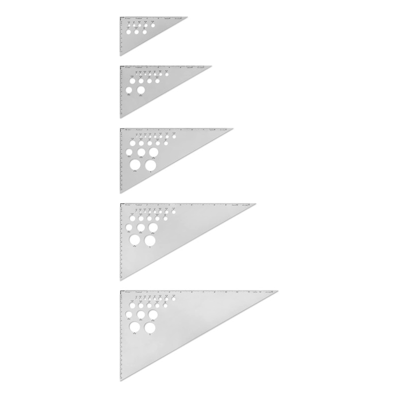 Alumicolor Aluminum 14 Inch Calibrated Drafting Triangle, 30/60/90 Degree