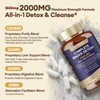 2000MG Complete Binder Detox+ Activated Charcoal, Zeolite, Bentonite Clay, NAC,