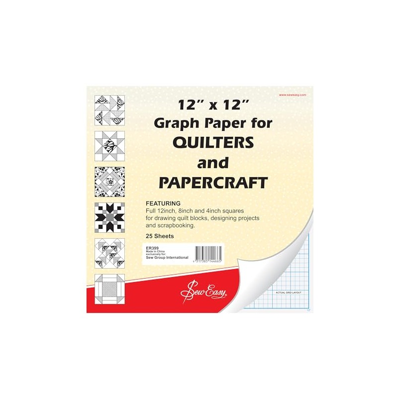 Sew Easy ER399 | Quilters Graph Paper Pad 8in/4in Squares