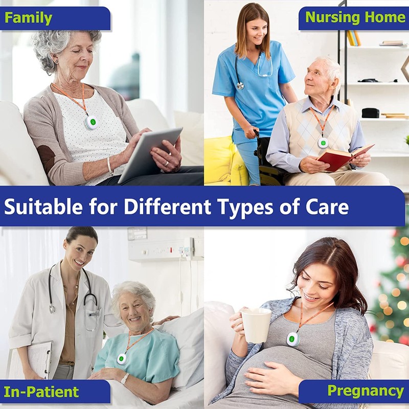 Daytech Wireless Caregiver Pagers SOS Call Button for Elderly Patient