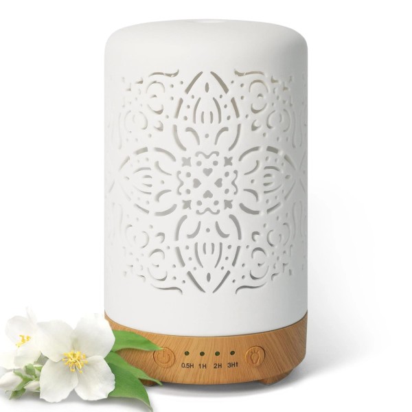 Earnest Living Essential Oil Diffuser White Ceramic Diffuser 100 ml