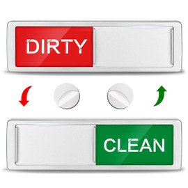 Dishwasher magnet cleaning dirty sign, upgraded super strong dishwasher cleaning dirty magnet, easy to read and slide scratch free strong magnet indicator，silvery