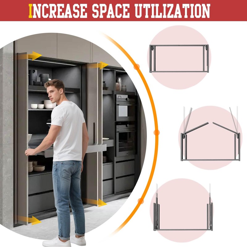 Mdkave 20inch Pocket Door Slides with Hinges,Pocket Cabinet Door Hardware