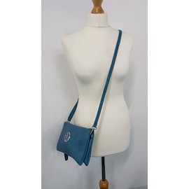 LeahWard Women's Wristlet Purse,Cross Body Bag For Women, Small Messenger Bag, 2 Compartment Cross Body Bag (Blue)